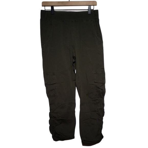 XCVI Womens Cargo Pants Size Small Green Stretch Mid Rise Straight Leg Pockets - Picture 1 of 6